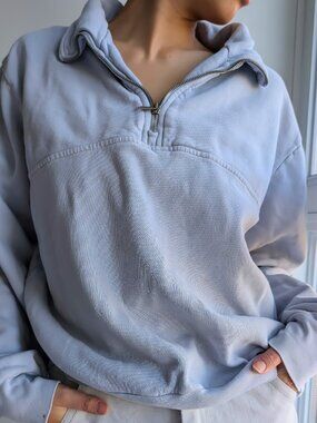 Pastel Blue Quarter-Zip Pullover